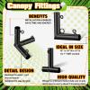Blulu 10 Pieces 1'' Golf Frame Corner Kit DIY Canopy Fittings Kit with Threaded Eye Bolts for EMT Pipe 10" l x 10" W x 10" H Practice Golf Cage Net Indoor Outdoor Home, Black view 2