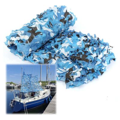 Outdoor Camouflage Netting 2m 3m 4m 5m 6m 7m 9m,Camo Netting Blue,Shade Net,Military Reinforced Camouflage Net,Camping,Hunting,Party Decoration,Car Cover,Sunscreen Net,Blue-1.5x4m(4.9 * 13.1ft)