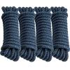 PropelTech 4 Pack 1/2" x 15 Boat Dock Lines for Boat & Pontoon, Premium Marine- Grade Double Braided Nylon Dock Line, Pre-Spliced with a 12" Eyelet-Navy Blue,Boating Gifts for Men view 1