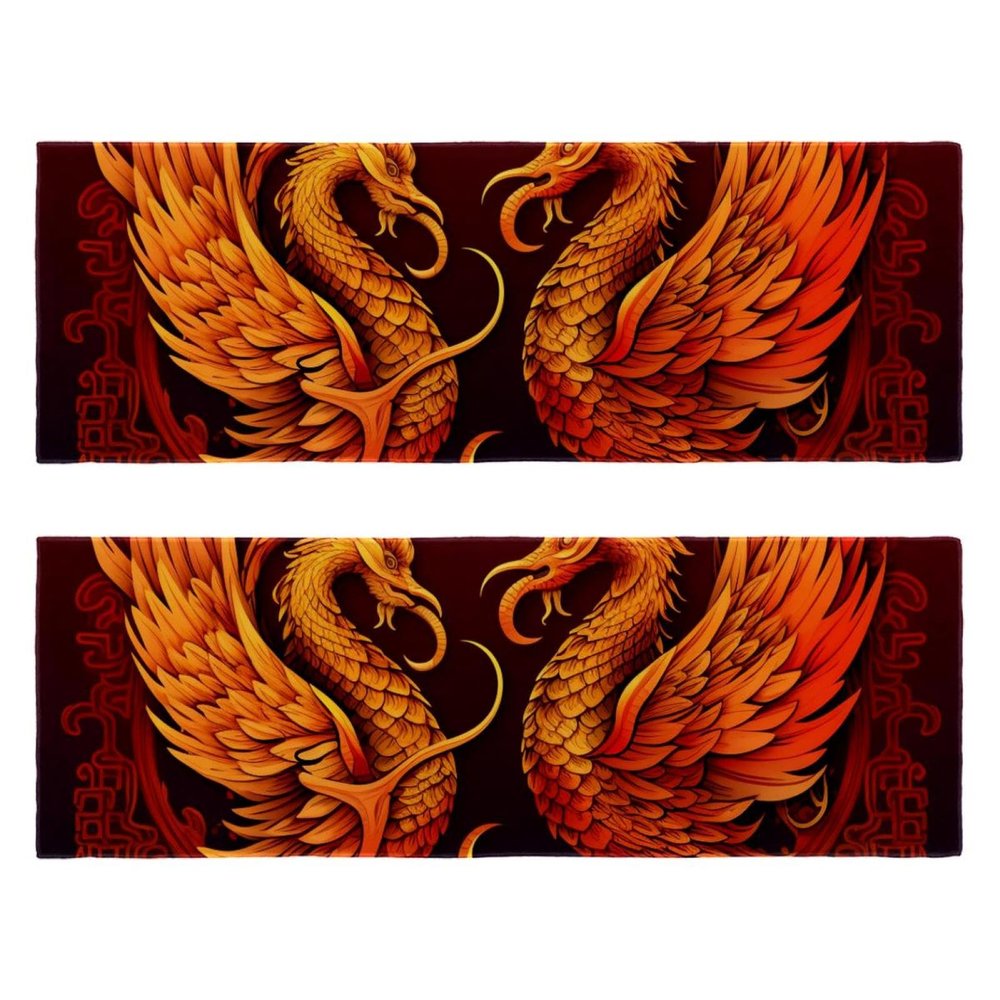 YTYVAGT Bathroom Hand Towels,Workout Towels for Gym Sweat,Yoga Mat Towel,Chinese Dragon and Phoenix,2-Pc