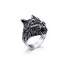 WCB1FPu Men's Vintage Ring Stainless Steel Electroplating 18K Gold Personality Men's Wolf Head Ring (B 12#) view 1