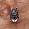 WCB1FPu Men's Vintage Ring Stainless Steel Electroplating 18K Gold Personality Men's Wolf Head Ring (B 12#) view 2