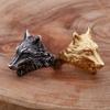 WCB1FPu Men's Vintage Ring Stainless Steel Electroplating 18K Gold Personality Men's Wolf Head Ring (B 12#) view 4