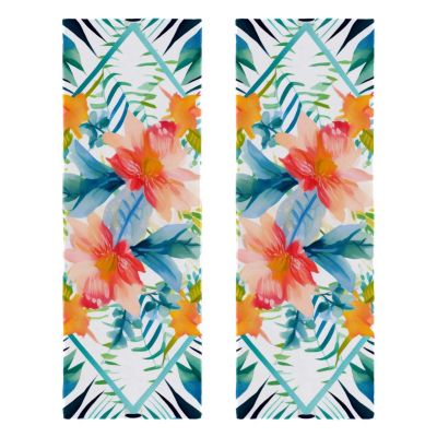 YTYVAGT Bathroom Hand Towels,Workout Towels for Gym Sweat,Yoga Mat Towel,Colorful Flower Tropical Flamingo,2-Pc