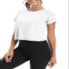 Bestisun Women Workout Tops Dance Fitness Clothing Exercise Tennis Running Clothes Open Back Athletic Wear White L view 4