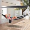 CNCEST Camping Hammock, Hammocks with Mosquito Net Tent and Rain Fly Tarp, 2 in 1 Hammock Tent with 7.5 * 6.8 ft Tarp for Backpacking and Travel - Black, Grey view 4