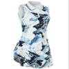 FREEYE Golf Dresses for Women Tennis Dress with Shorts Pickleball Outfits Workout Dresses Polo Dresses Blue Black Ripples XL view 1