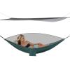 CNCEST Camping Hammock, Hammocks with Mosquito Net Tent and Rain Fly Tarp, 2 in 1 Hammock Tent with 7.5 * 6.8 ft Tarp for Backpacking and Travel - Blackish Green view 1