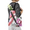 YUKILUKA Baseball Team Player Gym Candy Canvas Tote Bag for Women and Teen Girls, Reusable Bag for Lunch Grocery School Shopping and Beach view 3