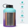 BUZIO 64oz Insulated Water Bottle Stainless Steel Double Wall Leak Proof Half Gallon with Straw Lid and Flex Cap (Cold for 48 Hrs) Sports Flask Metal Travel Mug for Hiking Cycling, Hydrangea view 4