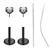 6ixGosh 18G/20G Threadless Push in Nose Studs Surgical Steel Labret Piercing Jewelry for Tragus Monroe Lip Helix Cartilage Earrings Studs for Women Men, Black, 19 view 1