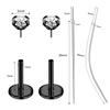 6ixGosh 18G/20G Threadless Push in Nose Studs Surgical Steel Labret Piercing Jewelry for Tragus Monroe Lip Helix Cartilage Earrings Studs for Women Men, Black, 19 view 2