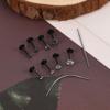 6ixGosh 18G/20G Threadless Push in Nose Studs Surgical Steel Labret Piercing Jewelry for Tragus Monroe Lip Helix Cartilage Earrings Studs for Women Men, Black, 19 view 3