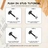 6ixGosh 18G/20G Threadless Push in Nose Studs Surgical Steel Labret Piercing Jewelry for Tragus Monroe Lip Helix Cartilage Earrings Studs for Women Men, Black, 19 view 4