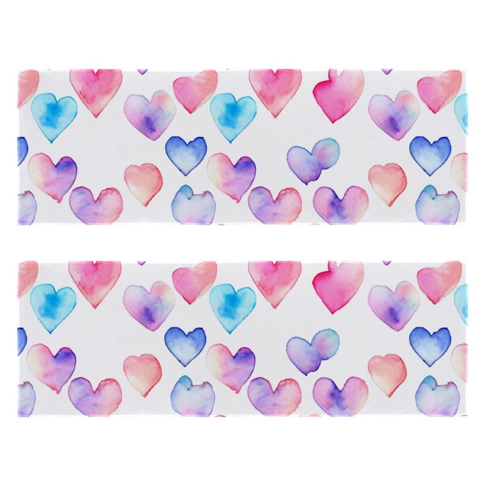 YTYVAGT Bathroom Hand Towels,Workout Towels for Gym Sweat,Yoga Mat Towel,Watercolor Love Hearts,2-Pc
