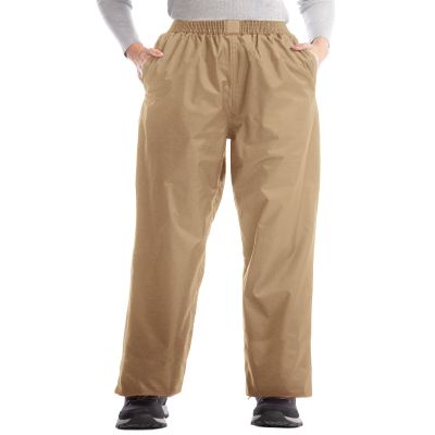 iCreek Women's Rain Pants Waterproof Hiking Pants Windproof Lightweight Over Pants Work Rain Outdoor for Golf, Fishing (Khaki, Medium/33 Inseam)