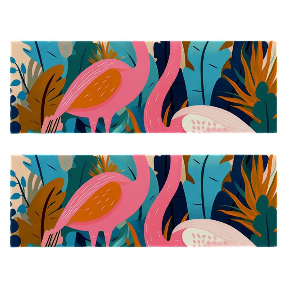 YTYVAGT Bathroom Hand Towels,Workout Towels for Gym Sweat,Yoga Mat Towel,Tropical Leaves Flamingo Flowers,2-Pc