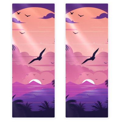 YTYVAGT Bathroom Hand Towels,Workout Towels for Gym Sweat,Yoga Mat Towel,Purple Palm Tree Sunset,2-Pc