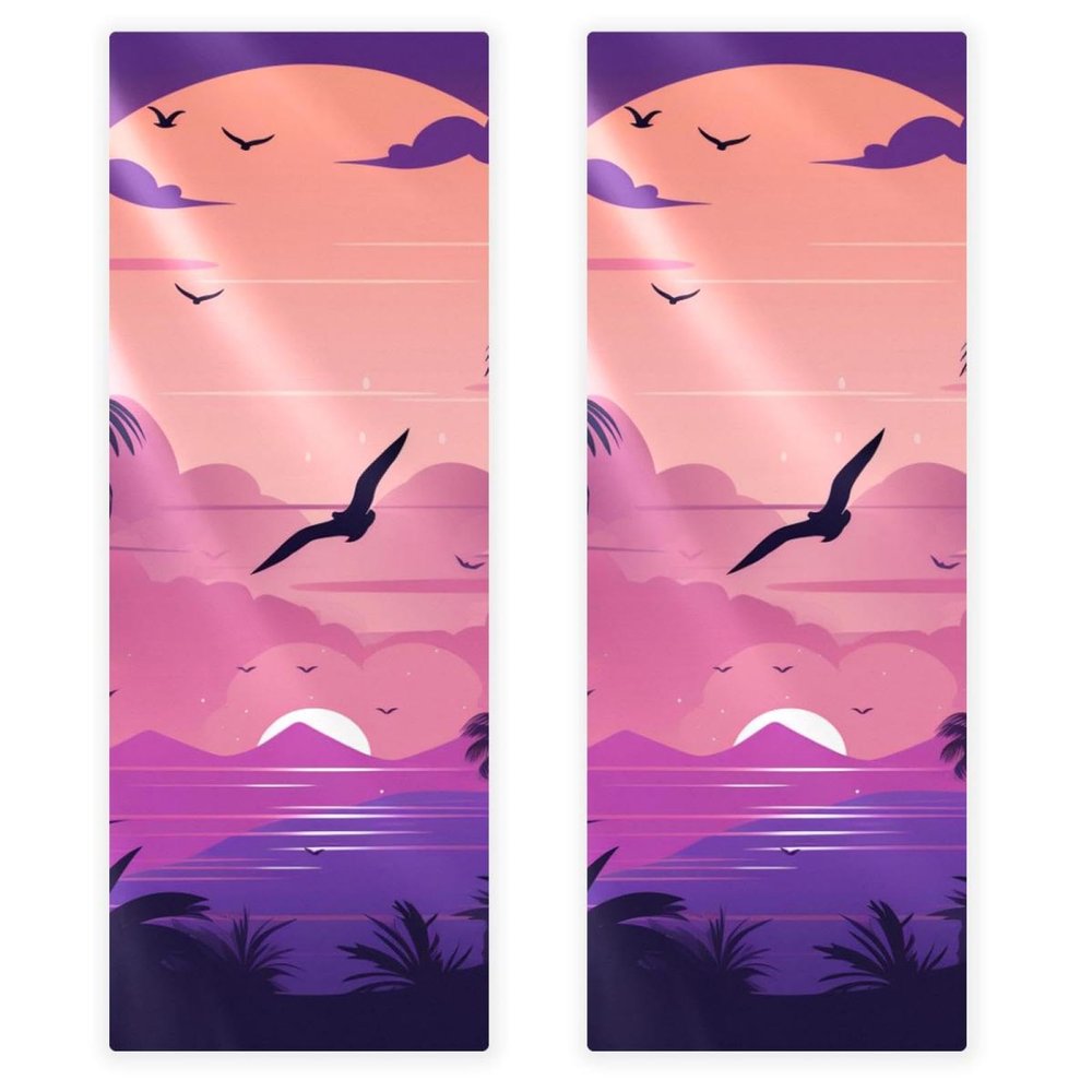YTYVAGT Bathroom Hand Towels,Workout Towels for Gym Sweat,Yoga Mat Towel,Purple Palm Tree Sunset,2-Pc