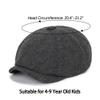 Kids Vintage Newsboy Cap Beret-Cabbie-Hat-Pageboy-Caps Tweed Flat Driver Hat for Boys Girls 4-9 Years Navy Blue view 2