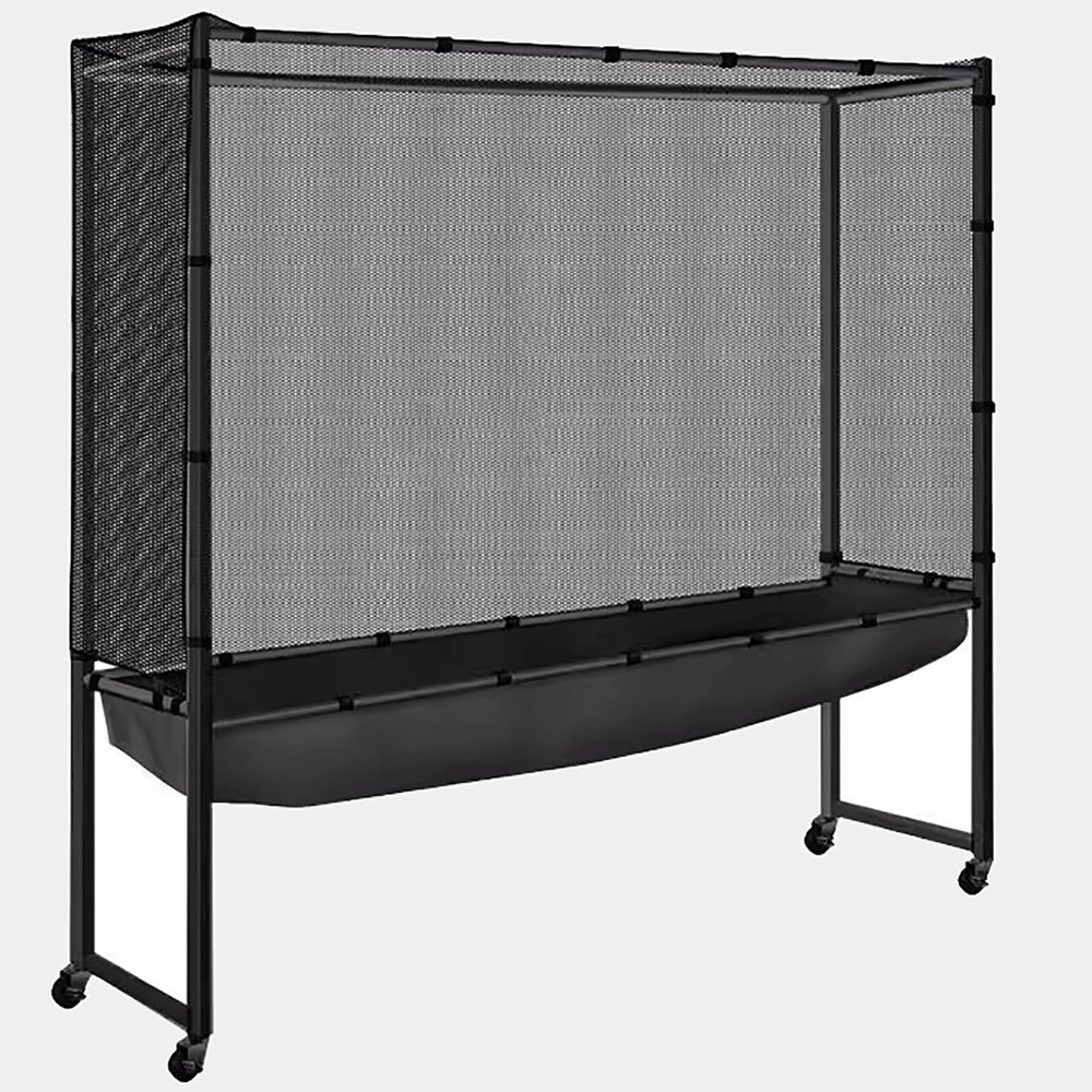 HDYZJQ Training Grounds Table Tennis Ball Catch Net Collector, Professional Table Tennis Ball Catch Net, Moveable Ping Pong Table Net, Ping Pong Catch Net for Any Table 72 to 82 Inch(Black2)