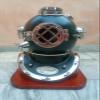 NineFit Basics Brass Black Finish US Navy Mark V Scuba Divers Diving Helmet W/Wooden Base Gift, As shown in image view 3