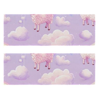 YTYVAGT Bathroom Hand Towels,Workout Towels for Gym Sweat,Yoga Mat Towel,Color Striped Rainbow Sheep,2-Pc