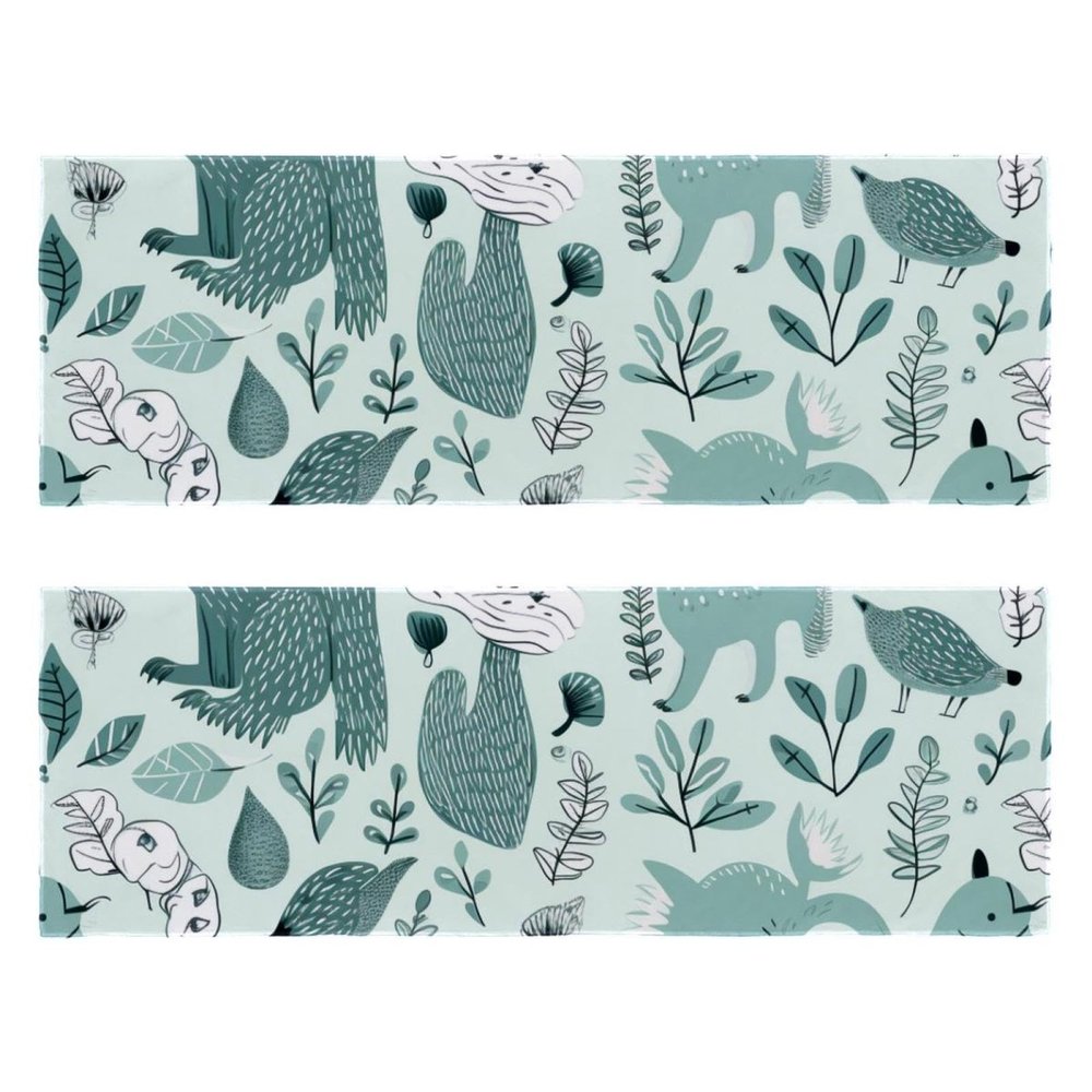 YTYVAGT Bathroom Hand Towels,Workout Towels for Gym Sweat,Yoga Mat Towel,Cartoon Forest Animals Flower,2-Pc