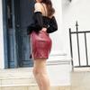 Bestgift Women's PU Skirt Open Half-Body Skirt Slim Elastic Leather Skirt Wine red XS view 4