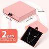 Molain 2Pack Jewelry Gift Boxes Cardboard Jewelry Box, 3.15x3.15x0.79 in Small Gift Boxes Jewelry Display Organizers for Bracelets Earrings Necklaces Jewelry Gift Storage(Pink) view 4