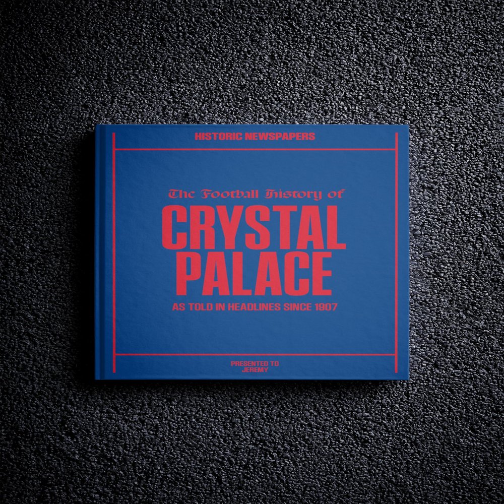 Historic Newspapers Crystal Palace Soccer - UK Sporting History Told Through Archive Newspaper Coverage - Sporting Fan Gift - UK Football History - Add a Name On The Cover for Free - (Crystal Palace)