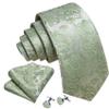 Barry.Wang Men Ties Paisley Woven Silk Necktie Set with Pocket Suqare Cufflinks Formal view 2