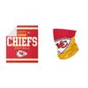 FOCO Kansas City Chiefs NFL Team Property of Sherpa Fleece Blanket & NFL Kansas City Chiefs Neck Gaiter, One Size, Big Logo view 1