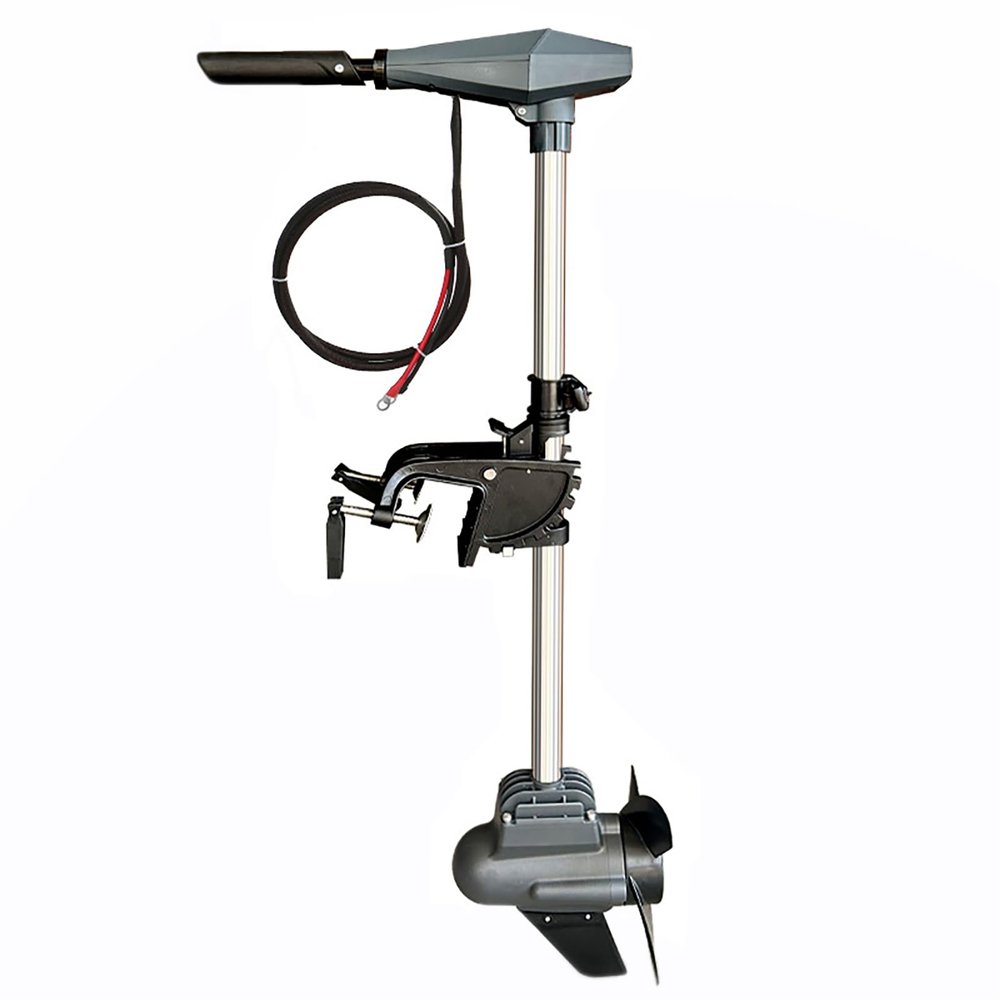 ApisQueen 12V 60LBS Thrust Outboard Trolling Motor DC Brushless(BLDC) Motor for Fishing Boats Saltwater Transom Mounted with Adjustable Handle