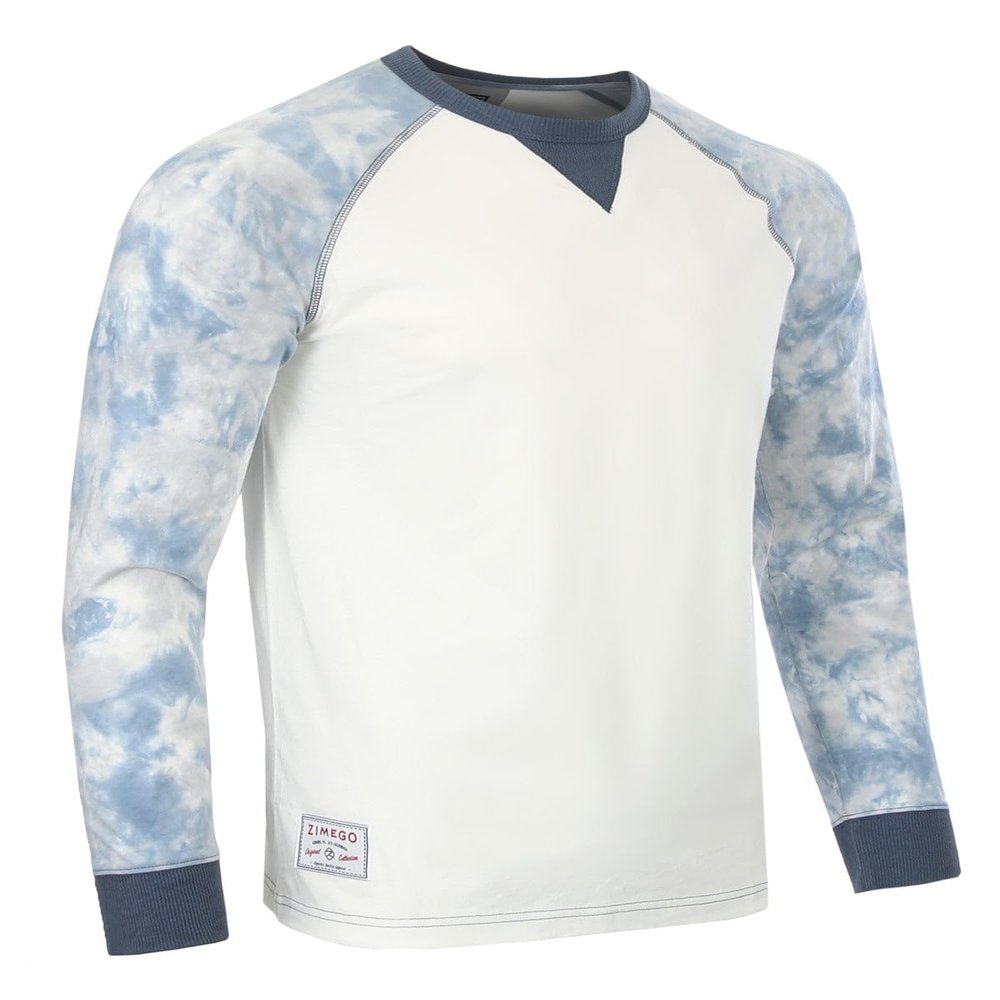 ZIMEGO Mens 3/4 Long Sleeve Modern Fit Contrast Raglan Casual Crew Neck T-Shirts