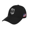 American Flag EMS Star of Life EMT Paramedic Medic Outdoor Curved Brim Baseball Hat Sandwich Hat with Buckle Casual Mesh Hat Black view 1