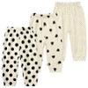 3 Pieces Kids Cotton Linen Elastic Casual Trousers Baby Boys Girls Summer Fall Basic Loose Long Baggy Harem Pants (2-3T,3PC Floral F,US,2 Years,3 Years,Age) view 1