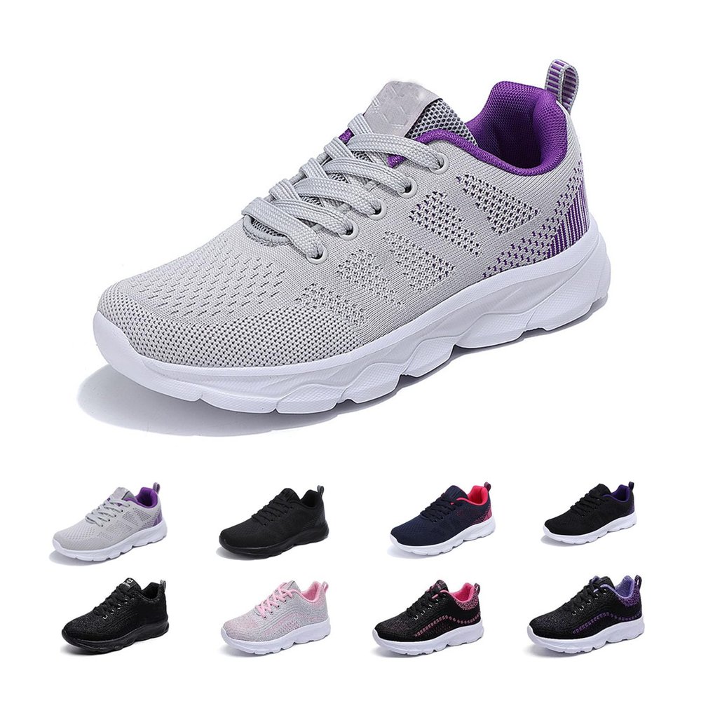 2024 Women's Air Cushion Sneakers, Non Slip Walking Sneakers Running Shoes for Women, Women Orthopedic Sneakers (F-Purple, Adult, Women, 5, Numeric, US Footwear Size System, Medium)