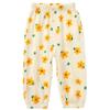 3 Pieces Kids Cotton Linen Elastic Casual Trousers Baby Boys Girls Summer Fall Basic Loose Long Baggy Harem Pants (2-3T,3PC Floral I,US,2 Years,3 Years,Age) view 3