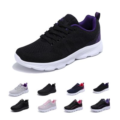2024 Women's Air Cushion Sneakers, Non Slip Walking Sneakers Running Shoes for Women, Women Orthopedic Sneakers (H-Black Purple, Adult, Women, 5, Numeric, US Footwear Size System, Medium)