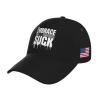 ADTEMP Embrace The Suck Outdoor Curved Brim Baseball Hat Sandwich Hat with Buckle Casual Mesh Hat Black view 1