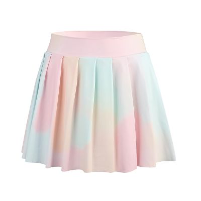 Bezioner Girls Tennis Skirt A-Line Pleated Skirt with Shorts Pocket Skort for Golf Athletic (Pink Gradient,4-5 Years)