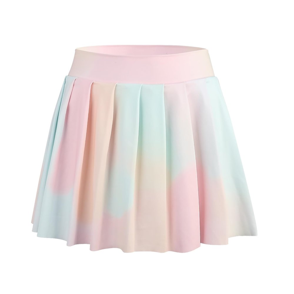 Bezioner Girls Tennis Skirt A-Line Pleated Skirt with Shorts Pocket Skort for Golf Athletic (Pink Gradient,4-5 Years)