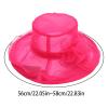 YOLAI Womens Organza Church Hats Elegant Bowknot Wedding Hats Wide Brim Sun Hat for Tea Party (Hot Pink, One Size) view 3
