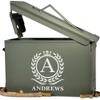 Personalized Ammo Box for Men - Custom Monogram Ammo Can Set - Authentic Grade 1 Military Box for Dad - Birthday and Father's Day Gift for Husband - 50 Caliber view 1
