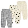 3 Pieces Kids Cotton Linen Elastic Casual Trousers Baby Boys Girls Summer Fall Basic Loose Long Baggy Harem Pants (4-5T,3PC Floral E,US,4 Years,5 Years,Age) view 1