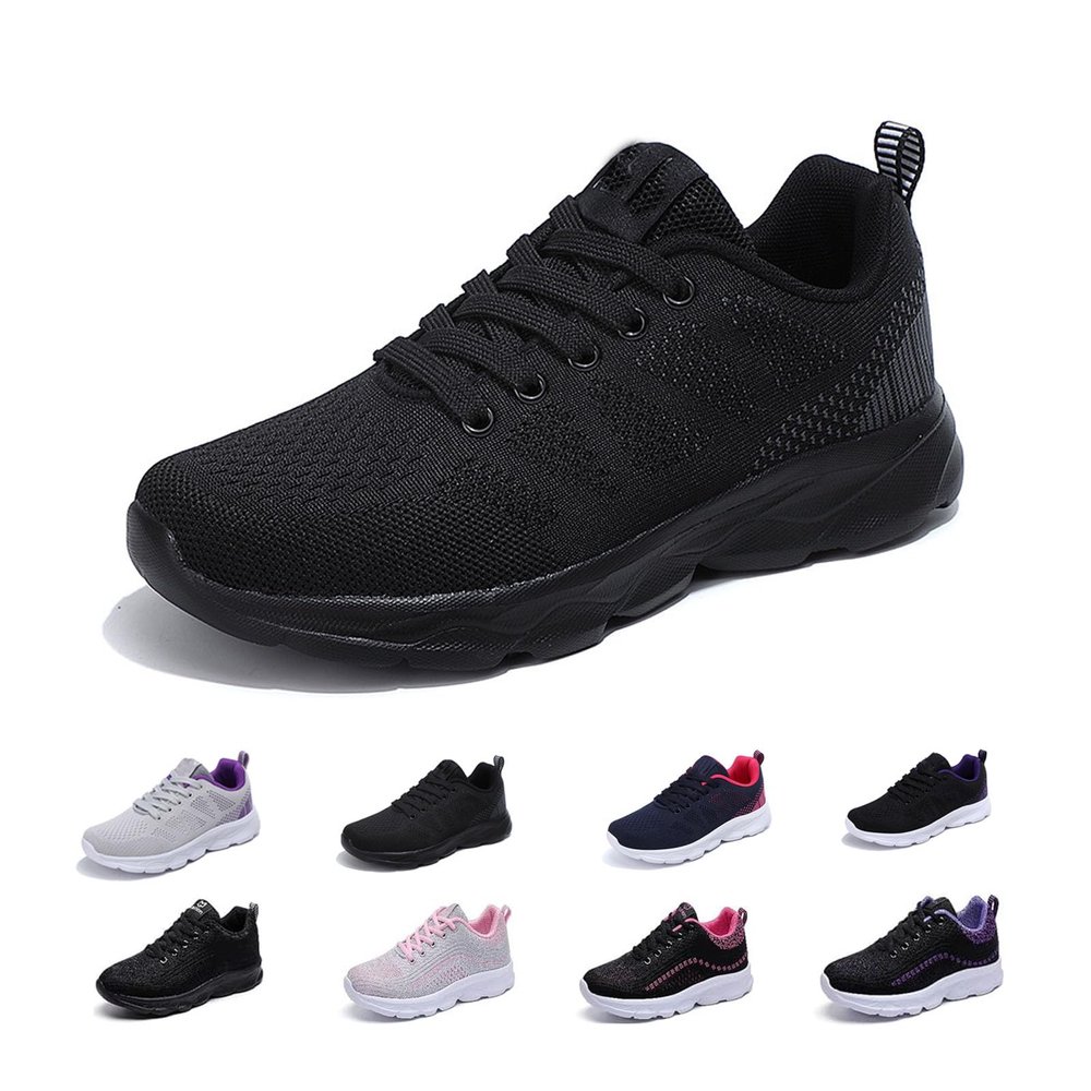 2024 Women's Air Cushion Sneakers, Non Slip Walking Sneakers Running Shoes for Women, Women Orthopedic Sneakers (E-Black, Adult, Women, 11.5, Numeric, US Footwear Size System, Medium)
