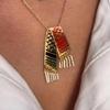 Palestine Scarf NecklaceStainless Steel Palestine Scarf Keffiyeh Pendant Necklace Palestinian Scarf with Tassels Palestine Jewelry Accessories Gifts for Women Men view 2