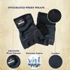 ARAW Workout Gloves for Men and Women, Weight Lifting Fingerless Gloves, Power Lifting Wrist Wrap Gym Gloves, Anti-Slip Leather Fitness Gloves, Training, Bodybuilding (Small) view 2