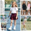 Bezioner Girls Tennis Skirt A-Line Pleated Skirt with Shorts Pocket Skort for Golf Athletic (Purple Gradient,10-12 Years) view 2